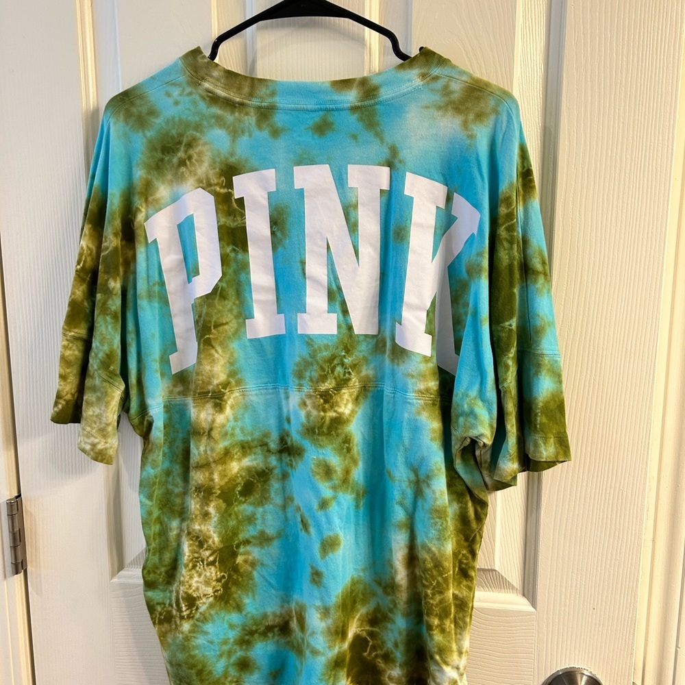 PINK Victoria's Secret Tie-Dye Tee - Blue and Green